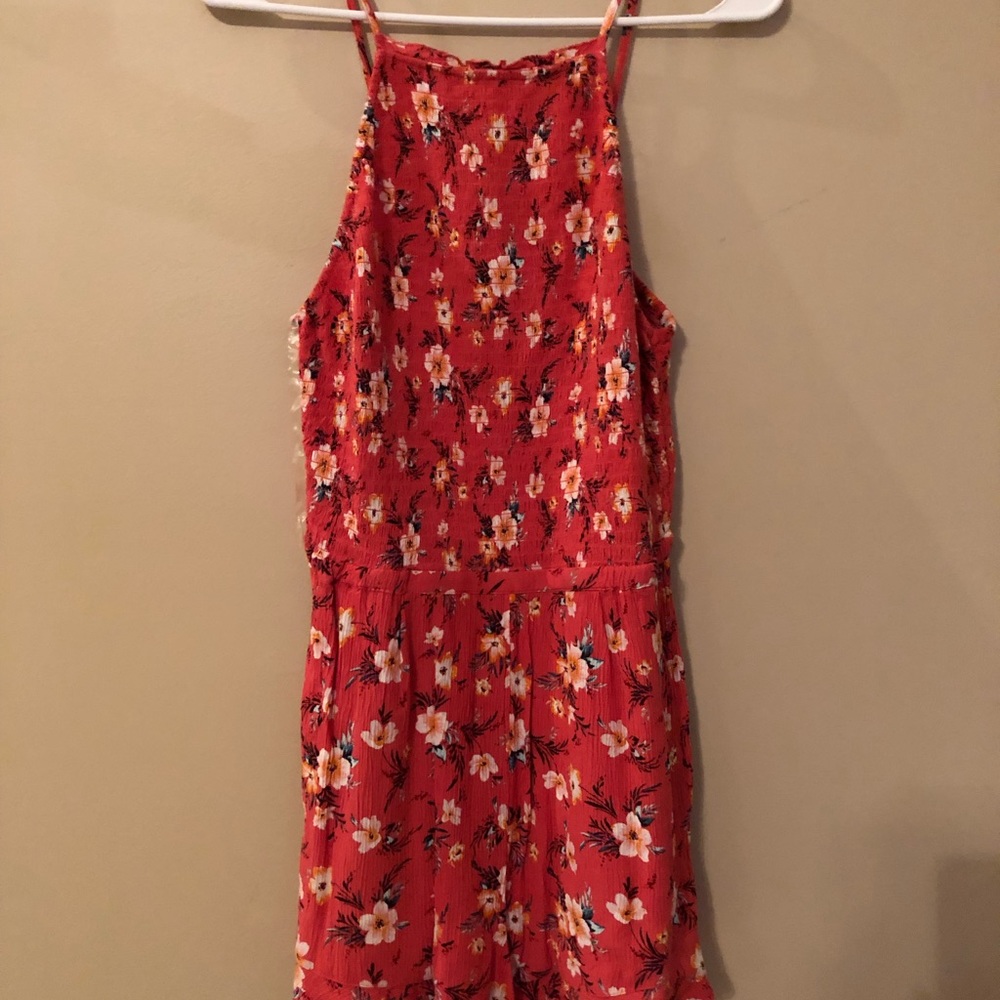 Coral flowered American Eagle Romper
